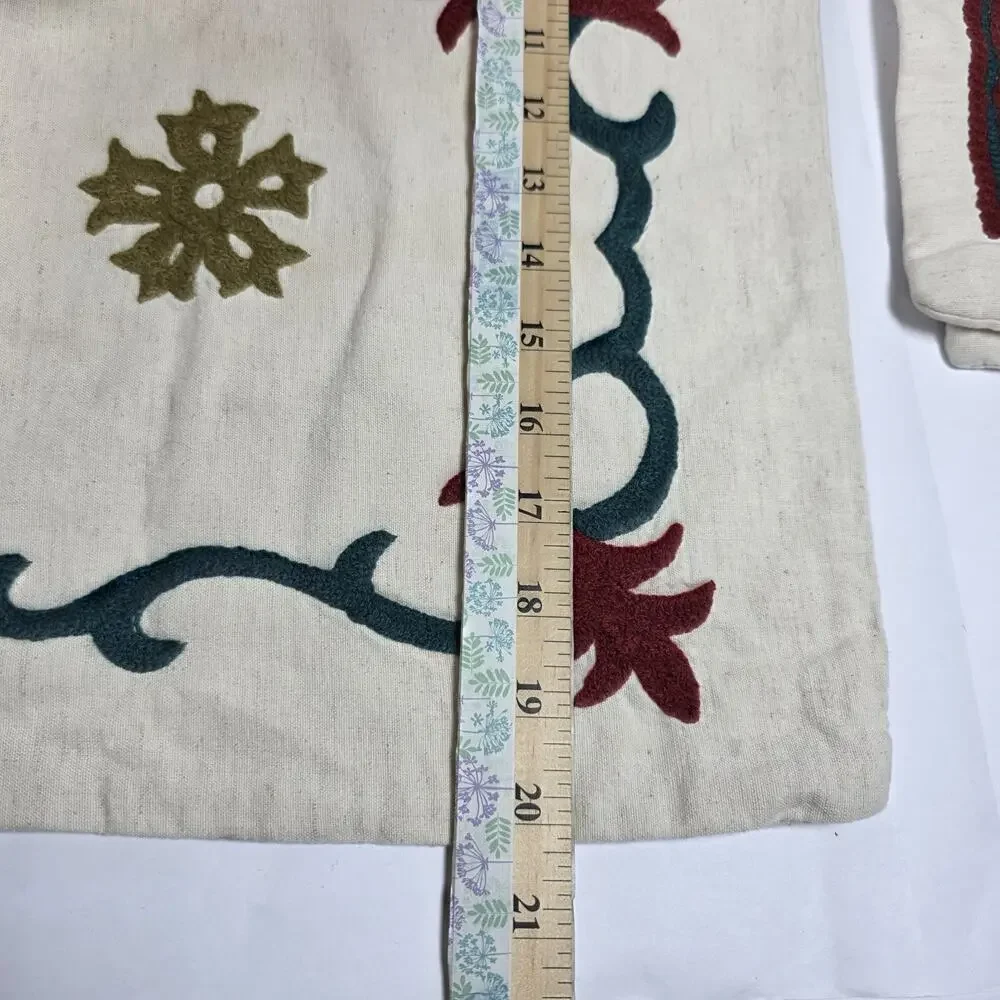 Set 2 Pier 1 Imports Pillow Covers Embroidered Boho Floral Decorative Covers